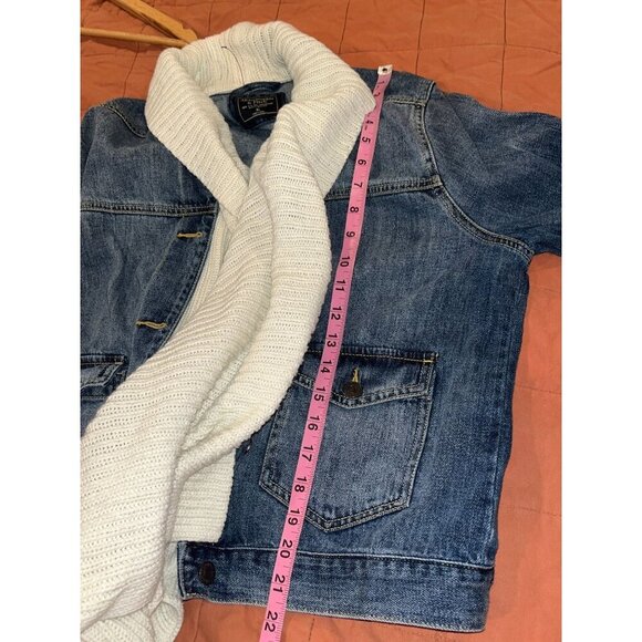 Abercrombie & Fitch Blue Denim Knit Waterfall Collar Jean Jacket Women's Size XL - Picture 7 of 10